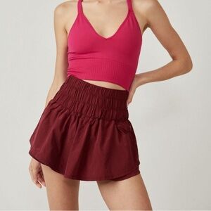 FREE PEOPLE Movement The Way Home Skort Jasper Burgundy Maroon Size Medium